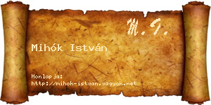 Mihók István névjegykártya